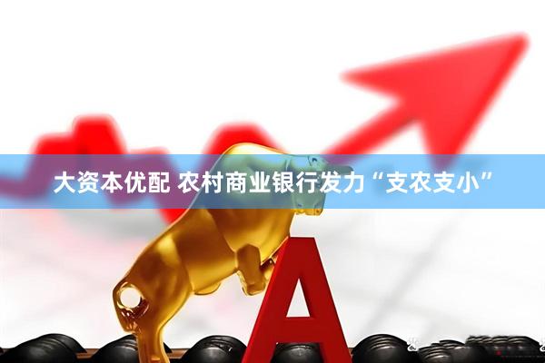 大资本优配 农村商业银行发力“支农支小”
