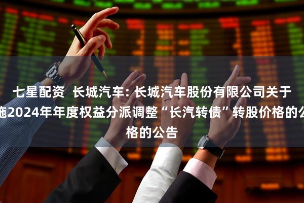 七星配资  长城汽车: 长城汽车股份有限公司关于实施2024年年度权益分派调整“长汽转债”转股价格的公告