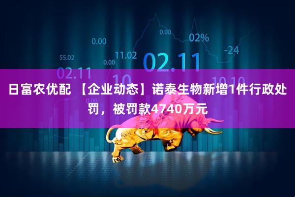 日富农优配 【企业动态】诺泰生物新增1件行政处罚，被罚款4740万元