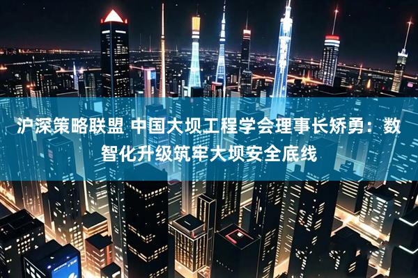 沪深策略联盟 中国大坝工程学会理事长矫勇：数智化升级筑牢大坝安全底线