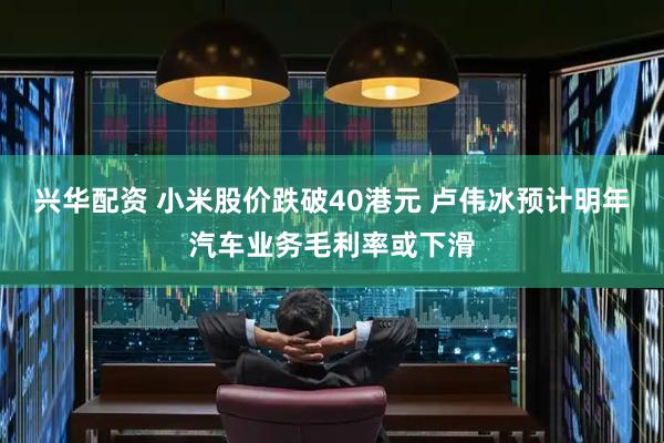 兴华配资 小米股价跌破40港元 卢伟冰预计明年汽车业务毛利率或下滑